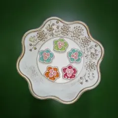 お花形ビーズ＜5個セット＞