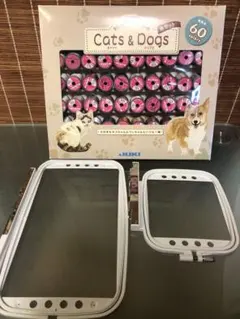 ジューキ CATS & DOGS専用 60色 刺繍糸セット 大・中刺繍枠付き