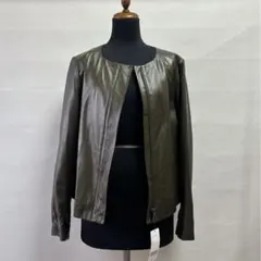 【新品】 Posh Alma ラムレザージャケットノーカラー L レディース