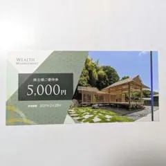 WEALTH MANAGEMENT 株主優待券 5,000円のサムネイル