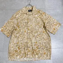 【美品】五大陸 オンワード樫山 アロハシャツ L ボタニカル柄 花柄 総柄のサムネイル