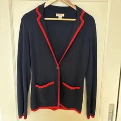 Brooks Brothers ネイビー レッド カーディガン XS