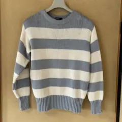 Polo by Ralph Lauren 薄いブルーと白のストライブセーター　S