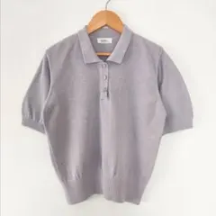 HILAND ハイランド ポロシャツ ハーフボタン M 薄紫 0529