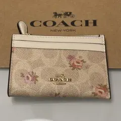 ◇新作◇COACH コーチ シグネチャー 定期入れ ウォレットキーリング 花柄②