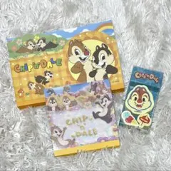 平成レトロ ディズニー チップ&デール メモ帳2個 消しゴム セット