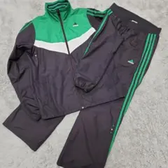 adidas ジャージ上下セット 緑/焦茶色/白