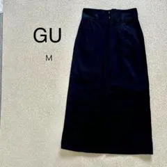 【GU 】前スリット　タイト　ロングスカート サイドポケット　ベルトループ　M