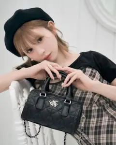 ミシェルマカロン キルティングミニボストンバック