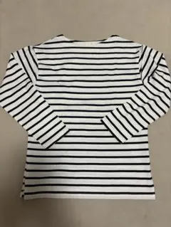 GUボーダーカットアウトTシャツ長袖　白×黒　春物　サイズS 美品