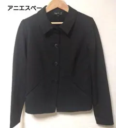 【美品】アニエスベー ジャケット 黒×ドット風 13 日本製 上品 フォーマル