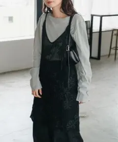 【前後2WAY】フラワーレースミニワンピース