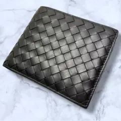 ボッテガヴェネタ 二つ折り財布 イントレチャート　折り財布　ブラック　黒　美品