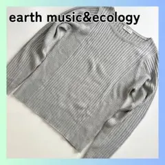 美品　アースミュージック&エコロジー　ニット　セーター　シルバー リブニット