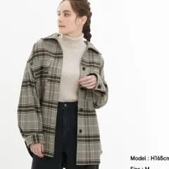 GU チェックオーバーサイズシャツジャケット　319254