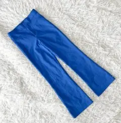 《ザラ》 (EUR S) ハイウエストカラーフレアパンツ スタイルアップ 指し色