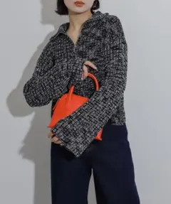 SENSE OF PLACE ダブルジップセーター　ブラック　黒