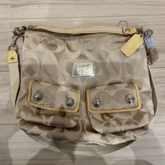 Coach バッグ 2way ベージュ/イエロー