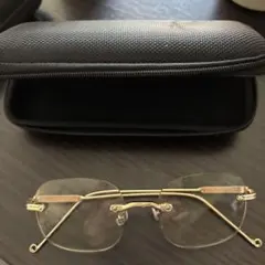 ゴールドメタルフレーム老眼鏡