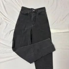 H&M ブラックデニムパンツ ハイウエスト