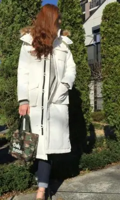 新品 アズール AZUL by moussy ファー 中綿ロングコート ダウン