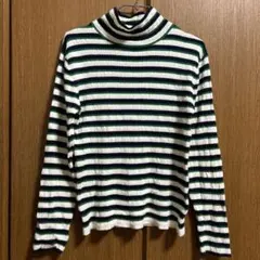 ボーダー　タートルネック セーター