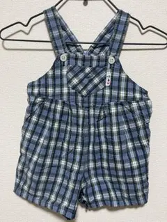 familiar ファミリア　チェック柄　オーバーオール　カバーオール　90