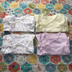 赤ちゃん短肌着50〜60サイズ4枚セットニッセン新生児女の子出産準備ベビー子供服