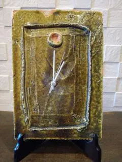 信楽焼　壁掛け時計　陶芸