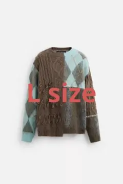 新品・M／ANDERSSON BELL x Zara コラボ カーディガン ZARA×ANDERSSON BELL】パッチジャガードカーディガン Lサイズ