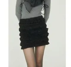 é zipper tulle frill skirt 黒 / épine エピヌのサムネイル