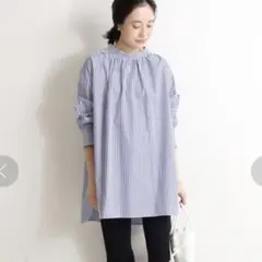 SLOBE IENA スローブイエナ　タイプライターギャザーチュニックブラウス