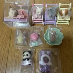 新品 シルバニアファミリー 赤ちゃんカラフルウサギコスチューム まとめ売り