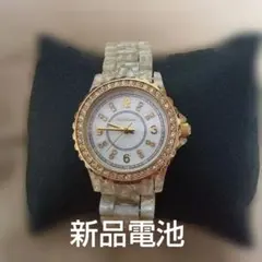 プラスヴァンドーム ホワイト 腕時計　稼動品のサムネイル