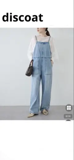 discoat USコットンデニムキャミサロペット　サックスブルー　Mサイズ