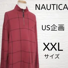 NAUTICA ノーティカ ハーフジップ チェック スウェット XXL US企画