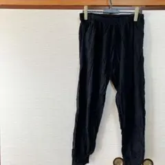 レディース カジュアルパンツ ブラック 黒 コットン100% ウエストゴム