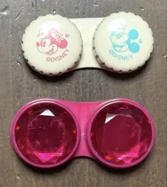 Disney ミッキー　ミニー　ピンク　コンタクトレンズケース　2個セット