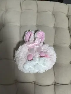 うさぎ　もこもこ　ファスナー付きポーチ