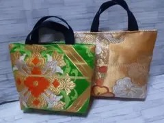 ハンドメイド帯リメイクバックトートバッグ2点No.132