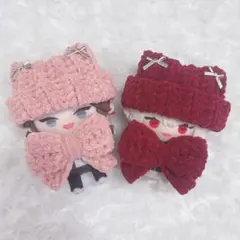 【赤キラセット】にじぱぺっと　ぬい帽子　ぬい服　ネコ耳　ニット帽 10cmぬい