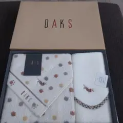 DAKS タオルセット ベージュ ドット柄