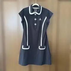 le coq sportif 黒ワンピース 半袖 チェックボタン