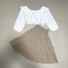 フリルトリム ブラウス レイヤー ヘム スカート 120 女の子 セット売り