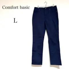 コンフォートベーシック カジュアルコットンパンツ ストレート 無地 春【L】のサムネイル