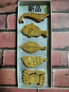 アンティーク木彫り魚2匹 木製 魚板 木魚 お寺 法具 かいぱん 自在鉤 縁起物 江戸 明治