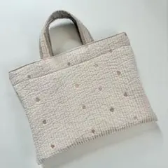レッスンバッグ（ハート刺繍ラテカラーヌビ）ヌビバッグ