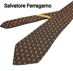 ✨美品✨サルヴァトーレ フェラガモ ネクタイ 幾何学模様 ガンチーニ ネイビー