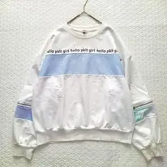 【Pink latte】ピンクラテ　長袖トレーナー　薄手トレーナー　ホワイト　M