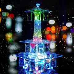 テキーラ観覧車 エッフェル塔型 LEDカップシャンパンタワー 観覧車